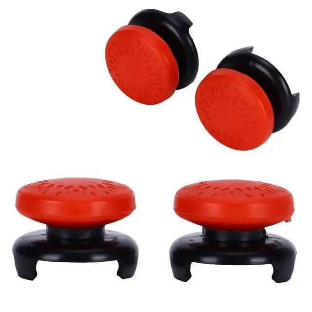 Alt view image 5 of 7 - 2Pcs Thumbstick for 3D Texture Thumb Grip Stick Joystick Thumbstick for PS 5 Controller Red