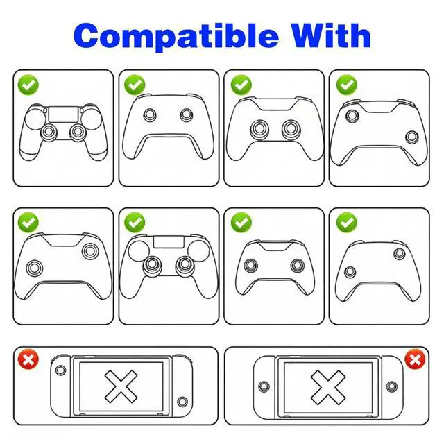 Alt view image 5 of 7 - Controller Thumb Grips for PS5 PS4, 10 Pairs Silicone Joystick Caps Replacement, Anti-Slip Thumbstick Grips Covers with Full Protection, PS5 Controller Accessories