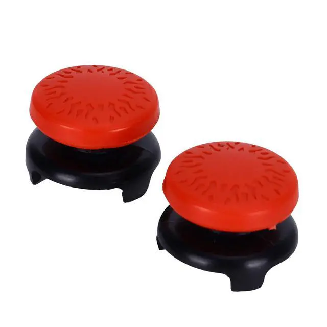 Alt view image 7 of 7 - 2Pcs Thumbstick for 3D Texture Thumb Grip Stick Joystick Thumbstick for PS 5 Controller Red