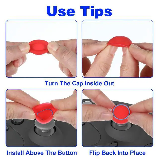Alt view image 7 of 7 - Controller Thumb Grips for PS5 PS4, 10 Pairs Silicone Joystick Caps Replacement, Anti-Slip Thumbstick Grips Covers with Full Protection, PS5 Controller Accessories