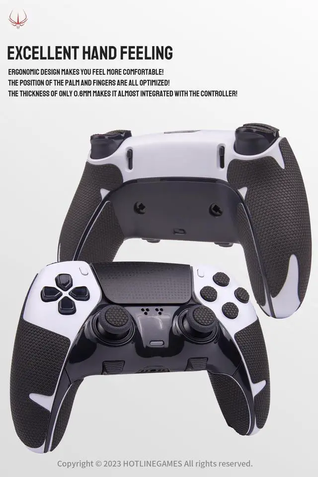 Alt view image 4 of 6 - Controller Grips Compatible with PS5 Dualsense Edge, PlayStation 5 Controller Accessories, Skin Kit, Anti-Slip Grip Tape, Sweat-Absorbent, Easy to Apply (Handle Grips+Buttons+Triggers)