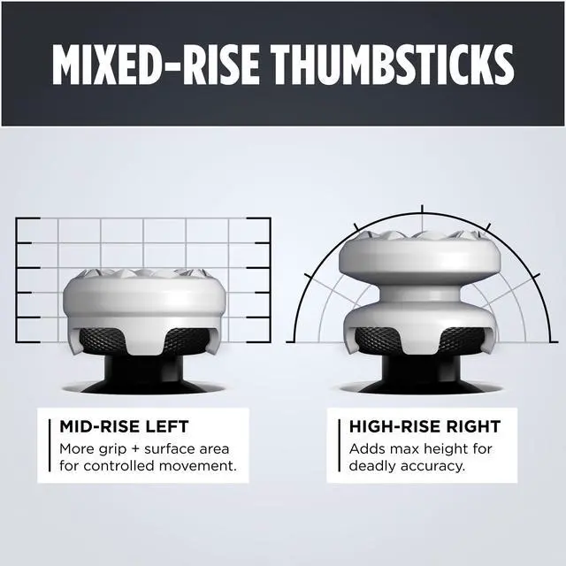 Alt view image 6 of 7 - FPS Freek Galaxy White for PlayStation 4 (PS4) and PlayStation 5 (PS5) | Performance Thumbsticks | 1 High-Rise, 1 Mid-Rise | White