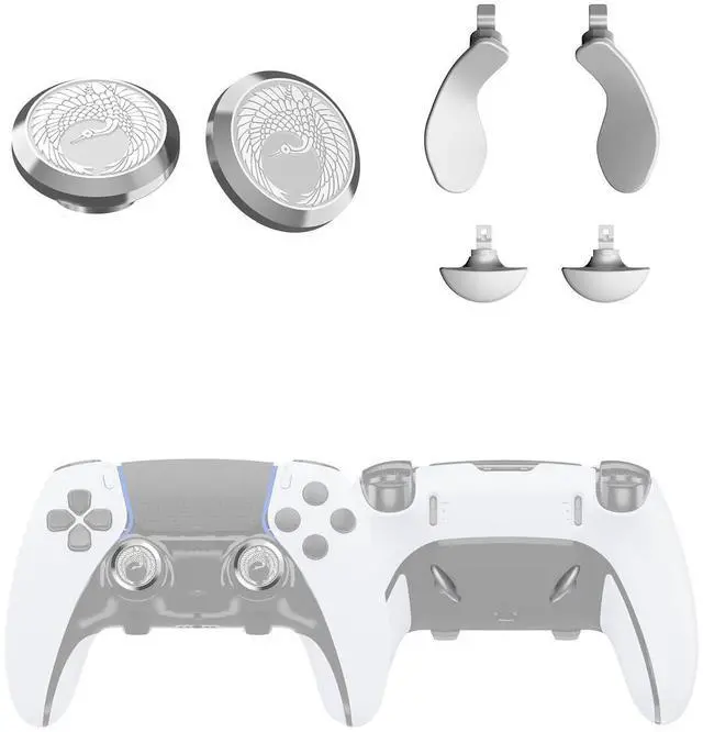 Main image of Metal Thumbsticks & Back Paddles for PS5 Edge Controller Joystick Replacement, Custom Analog Thumb Sticks Caps for PS5 Dual Sense Edge Stick Module, 2 Joystick, 4 Back Buttons, Flying Crane