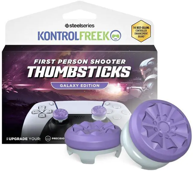 Main image of FPS Freek Galaxy Purple for PlayStation 4 (PS4) and PlayStation 5 (PS5) | Performance Thumbsticks | 1 High-Rise, 1 Mid-Rise | Purple