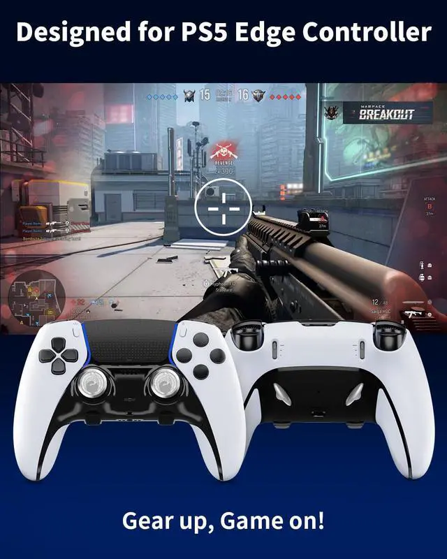 Alt view image 6 of 7 - Metal Thumbsticks & Back Paddles for PS5 Edge Controller Joystick Replacement, Custom Analog Thumb Sticks Caps for PS5 Dual Sense Edge Stick Module, 2 Joystick, 4 Back Buttons, Flying Crane