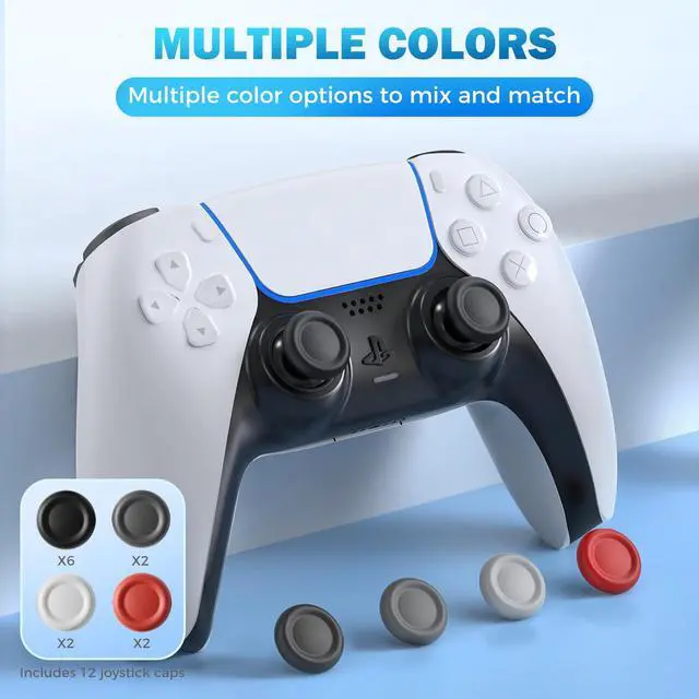 Alt view image 5 of 7 - Joystick Replacement Cap Thumb Grips for PS5/PS4 Controller, PS5/PS4 Controller Button Stick Covers, 3D Analog Cap Skin Replacement Part Repair Accessories, 12 PCS
