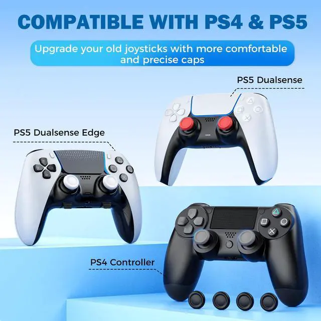 Alt view image 6 of 7 - Joystick Replacement Cap Thumb Grips for PS5/PS4 Controller, PS5/PS4 Controller Button Stick Covers, 3D Analog Cap Skin Replacement Part Repair Accessories, 12 PCS
