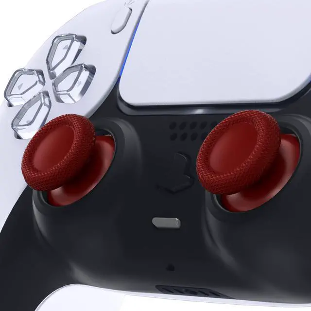 Alt view image 3 of 5 - Carmine Red Replacement Thumbsticks for PS5 Controller, Custom Analog Stick Joystick for PS4 Controller Universal