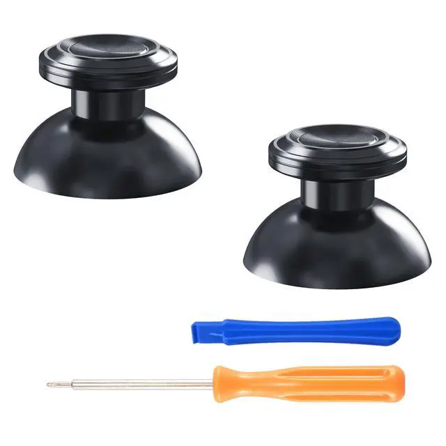 Alt view image 2 of 6 - Custom Black Metal Thumbsticks for PS5 Controller, Replacement Aluminum Analog Stick Joystick for PS4 Controller