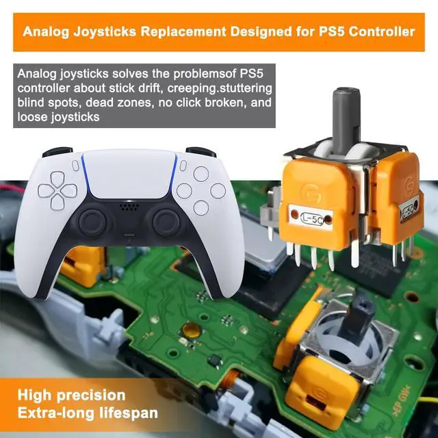 Alt view image 3 of 7 - 10PCS Hall-Effect Joysticks Replacement for DualSense PS5 Controller, 3D Analog Sensor Wheel Thumb Sticks Rocker Module Replacement for PlayStation 5 Controller