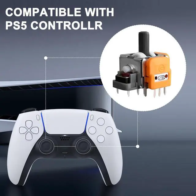 Alt view image 5 of 7 - 10PCS Hall-Effect Joysticks Replacement for DualSense PS5 Controller, 3D Analog Sensor Wheel Thumb Sticks Rocker Module Replacement for PlayStation 5 Controller