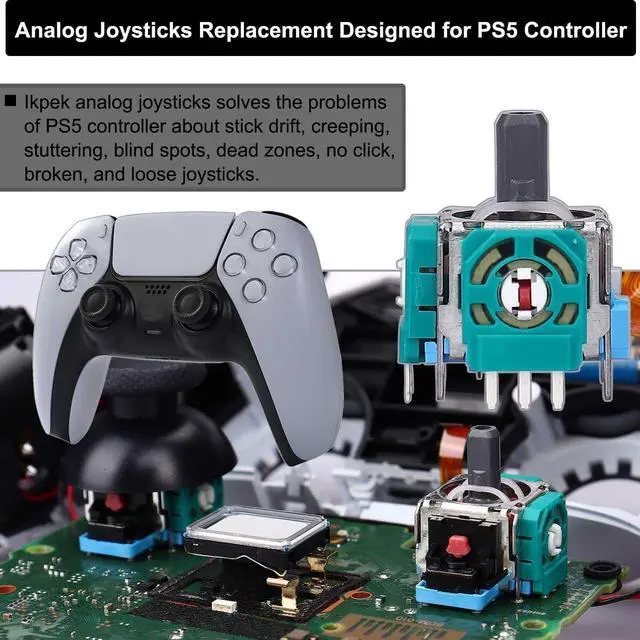 Alt view image 2 of 6 - 6 Pack Joystick Replacement for PS5 Controller, 3D Analog Sensor Module Thumb Sticks Replacement Part with Thumbsticks Repair Screwdriver Kit for PlayStation 5 DualSense Controller