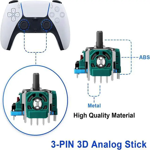 Alt view image 6 of 7 - 6 Pack Joysticks Replacement for PS5 Controller,Analog 3D Joysticks Replacement Compatible with PlayStation 5 Controller Part with Repair Screwdriver Kit for PS5 Controller.