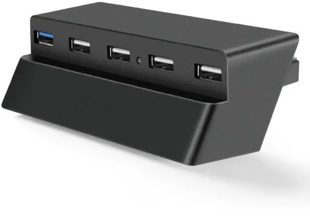 Main image of 5-Port USB Hub for PS4 Slim, USB 3.0 and 2.0 Expansion Adapter, Black