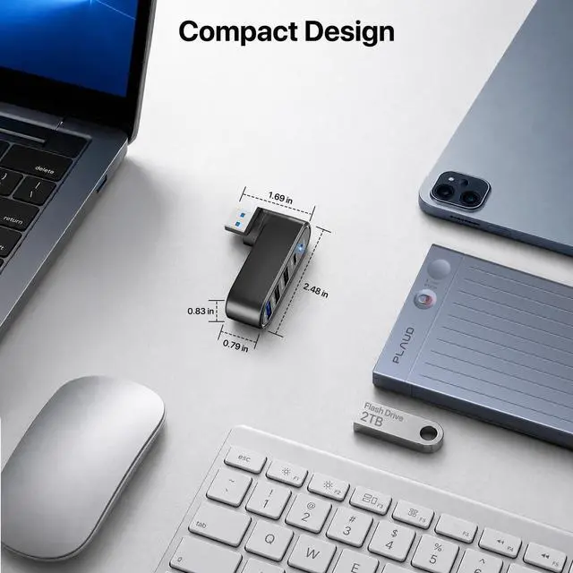 Alt view image 7 of 7 - USB Port Splitter, Double USB Adapter, Small mini USB HUB, USB Expander for Laptop with USB3.0 USB2.0 USBC 4 Port Compatible with Computer PC PS5 Keyboard Mouse Flash Drive Printer Phone