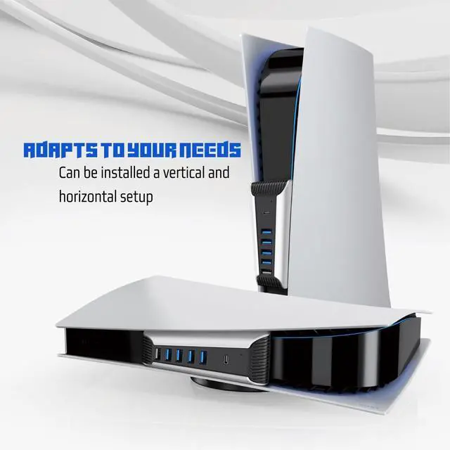 Alt view image 5 of 7 - 6-Port PS5 USB Hub and Port Expander for UHD and Digital Editions