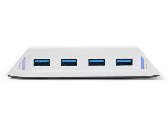 Alt view image 6 of 7 - 4-Port USB 5Gbps Hub for PlayStation®5, USB 3.2, AC Powered, Weighted Base, Officially Licensed