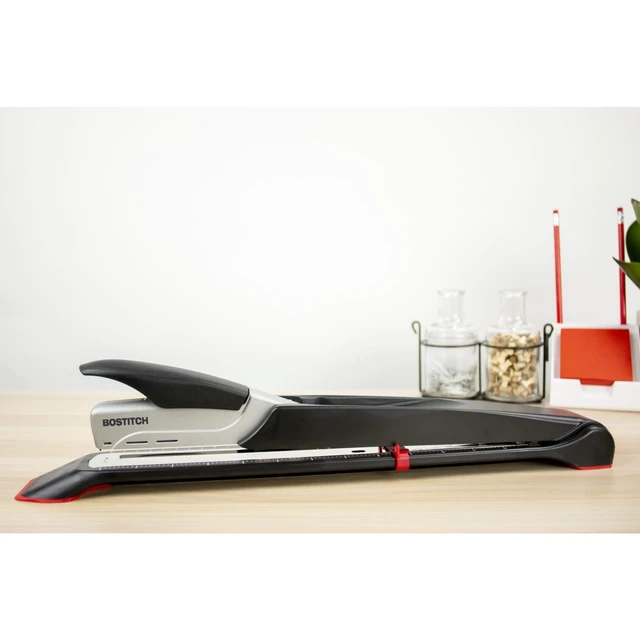 Alt view image 3 of 7 - Bostitch Office Booklet Stapler - One Finger, No Effort, Spring Powered, Long Reach Stapler - Silver (1610)
