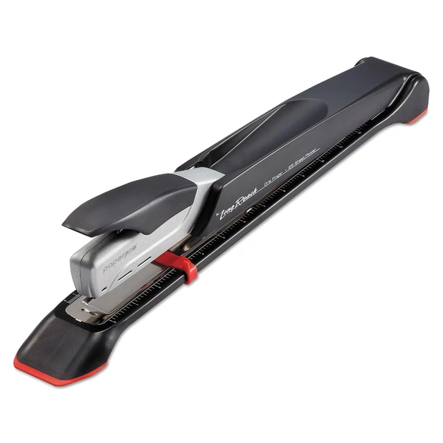 Alt view image 4 of 7 - Bostitch Office Booklet Stapler - One Finger, No Effort, Spring Powered, Long Reach Stapler - Silver (1610)