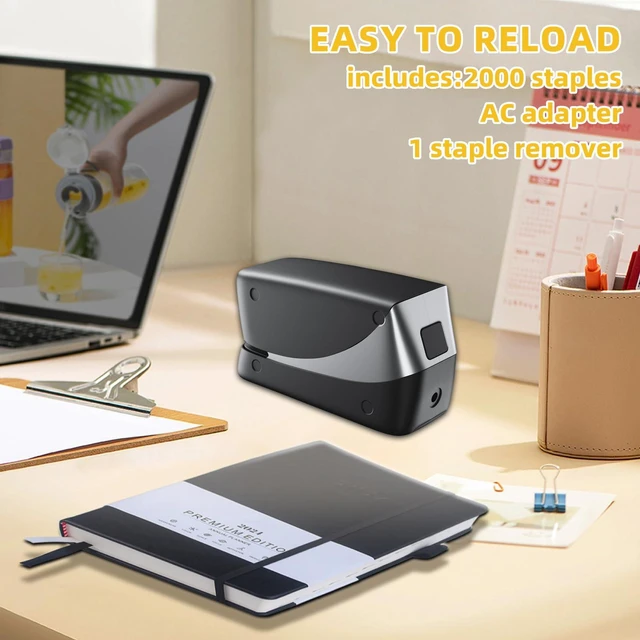 Alt view image 3 of 7 - Electric Stapler, 25 Sheet, Include 2000 Staples and 1 Remover, Jam Free, Professional and Home Office StaplerBattery not IncludedAC or Battery Powered.