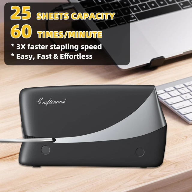 Alt view image 7 of 7 - Electric Stapler, 25 Sheet, Include 2000 Staples and 1 Remover, Jam Free, Professional and Home Office StaplerBattery not IncludedAC or Battery Powered.