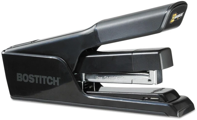 Alt view image 3 of 7 - Office EZ Squeeze 40 Sheet Flat Clinch Desktop Stapler, Reduced Effort, Black (B9040)