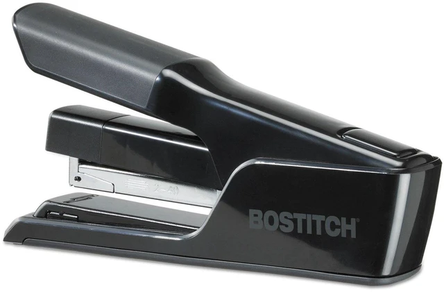 Alt view image 5 of 7 - Office EZ Squeeze 40 Sheet Flat Clinch Desktop Stapler, Reduced Effort, Black (B9040)