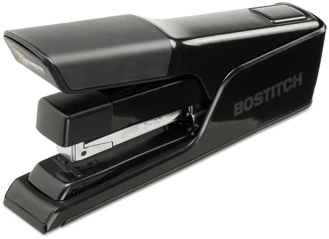 Alt view image 7 of 7 - Office EZ Squeeze 40 Sheet Flat Clinch Desktop Stapler, Reduced Effort, Black (B9040)