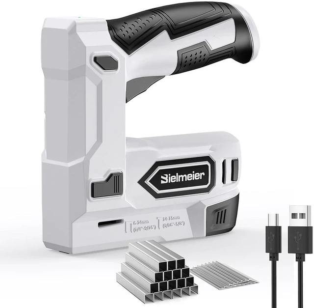 Main image of Bielmeier 2-in-1 Cordless T50 Staple Gun & Brad Nailer, 4V Battery Powered | Electric Fastening Gun Fits 3/8" & 1/2" T50 Staples for Upholstery, Furniture Repair, DIY Canvas, Crafts & Softwood