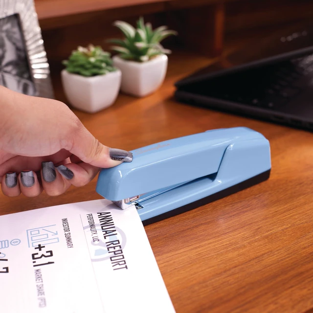 Alt view image 3 of 7 - Stapler, 30 Sheet Capacity, 747 Business Stapler, Jam Free, Metal, Electric Blue (74722)