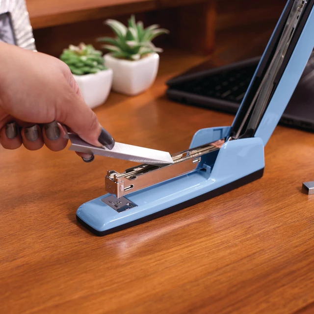 Alt view image 4 of 7 - Stapler, 30 Sheet Capacity, 747 Business Stapler, Jam Free, Metal, Electric Blue (74722)
