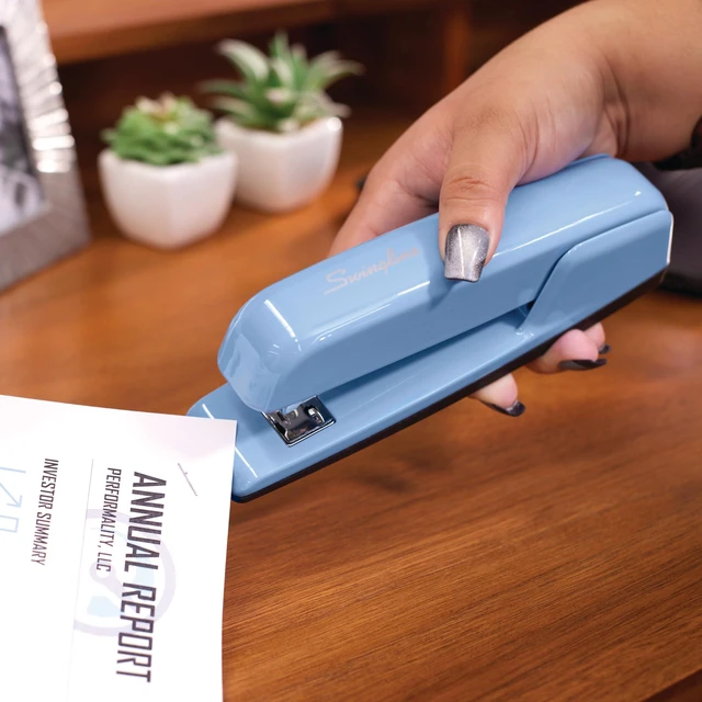 Alt view image 6 of 7 - Stapler, 30 Sheet Capacity, 747 Business Stapler, Jam Free, Metal, Electric Blue (74722)