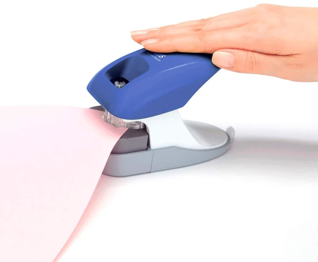 Alt view image 2 of 6 - Paper Clinch Desktop Staple-Free Stapler, Blue