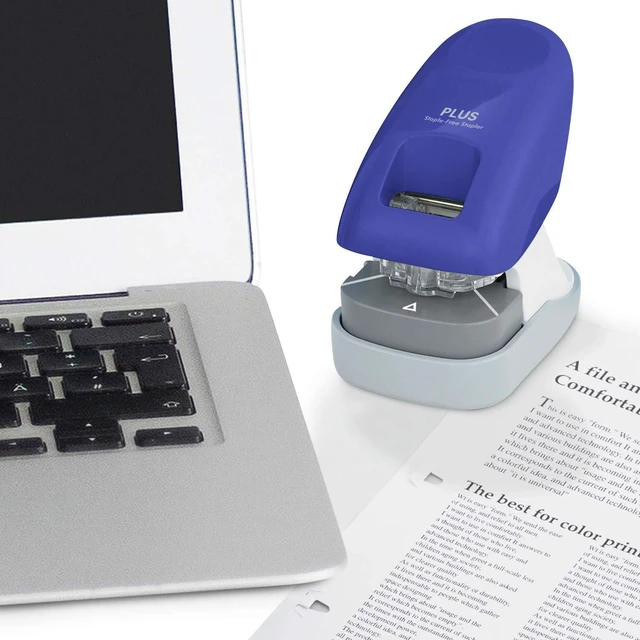 Alt view image 5 of 6 - Paper Clinch Desktop Staple-Free Stapler, Blue