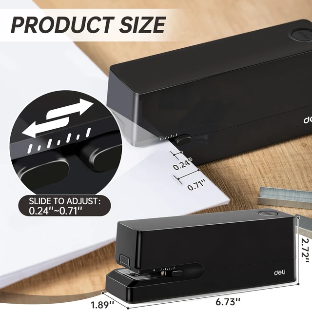 Alt view image 2 of 7 - Electric Stapler, Automatic Staplers for Desk, 25-Sheet Capacity | with 2000 Staples & Staple Remover, No-Jam, AC or Battery Powered Staplers for Office Home School, Black
