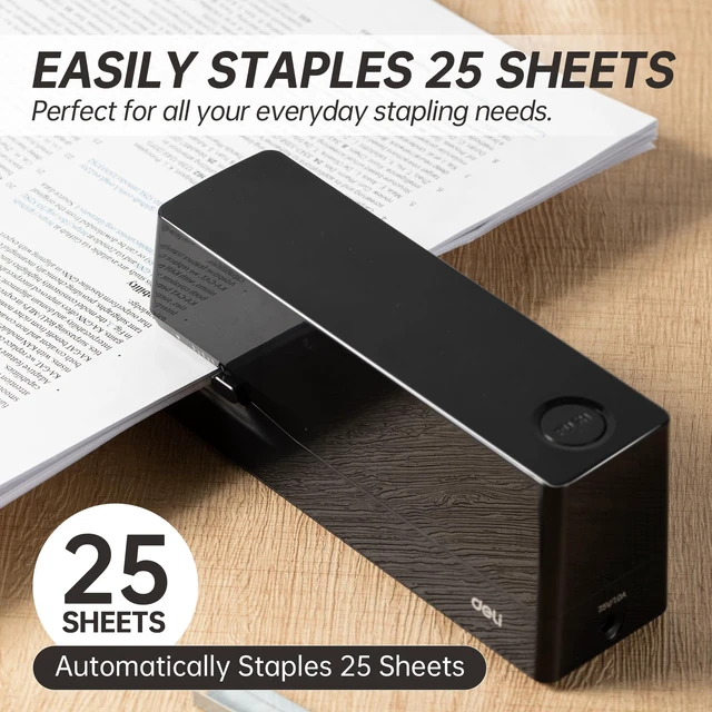 Alt view image 5 of 7 - Electric Stapler, Automatic Staplers for Desk, 25-Sheet Capacity | with 2000 Staples & Staple Remover, No-Jam, AC or Battery Powered Staplers for Office Home School, Black