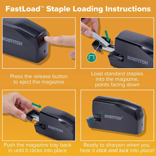 Alt view image 3 of 7 - Office Portable Electric Stapler, 20 Sheets, AC or Battery Powered, Black (MDS20-BLK)