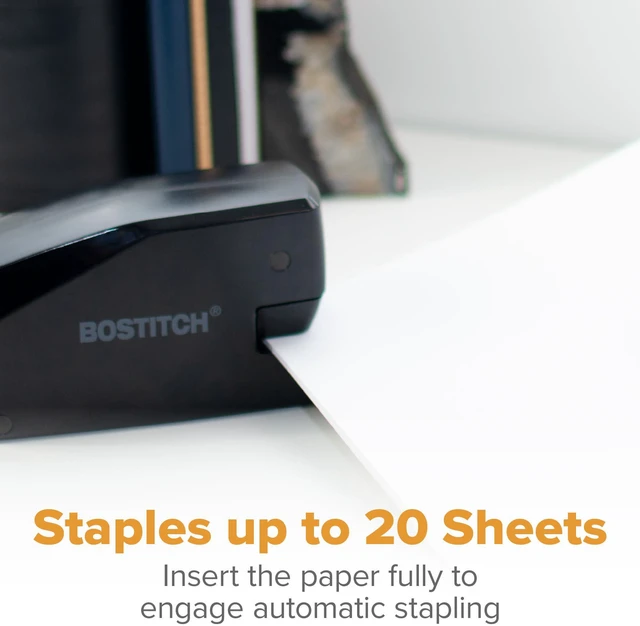 Alt view image 7 of 7 - Office Portable Electric Stapler, 20 Sheets, AC or Battery Powered, Black (MDS20-BLK)