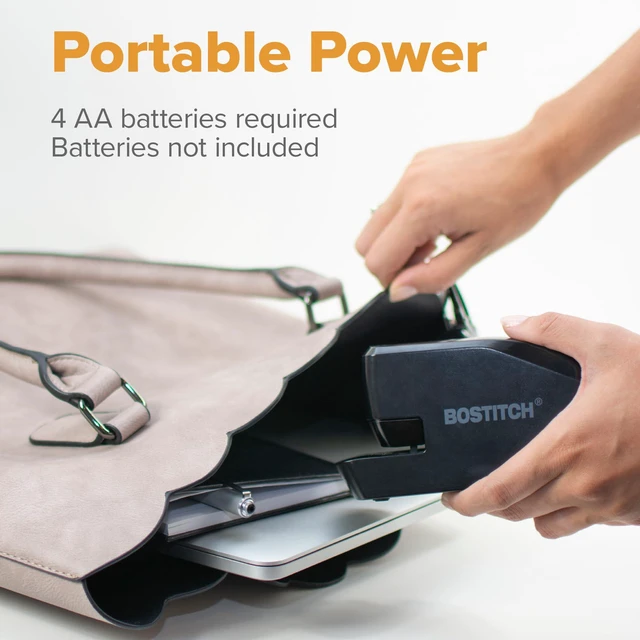 Alt view image 5 of 7 - Office Portable Electric Stapler, 20 Sheets, AC or Battery Powered, Black (MDS20-BLK)