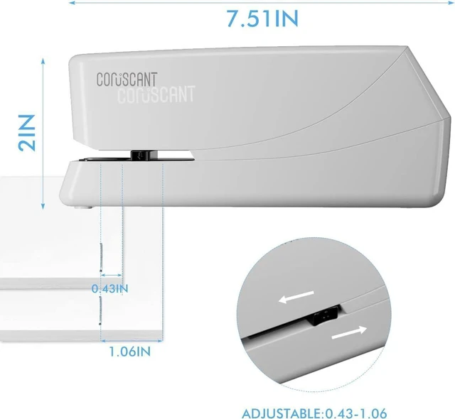 Alt view image 2 of 7 - Electric Stapler, No Jam Easy Reload, 25 Sheet Automatic Staplers for Desk, with 2000 Staples and 1 Staple Remover, Electric Desktop AC or Battery Powered for Classroom Office Home