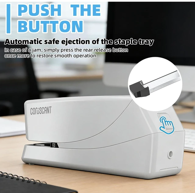 Alt view image 4 of 7 - Electric Stapler, No Jam Easy Reload, 25 Sheet Automatic Staplers for Desk, with 2000 Staples and 1 Staple Remover, Electric Desktop AC or Battery Powered for Classroom Office Home