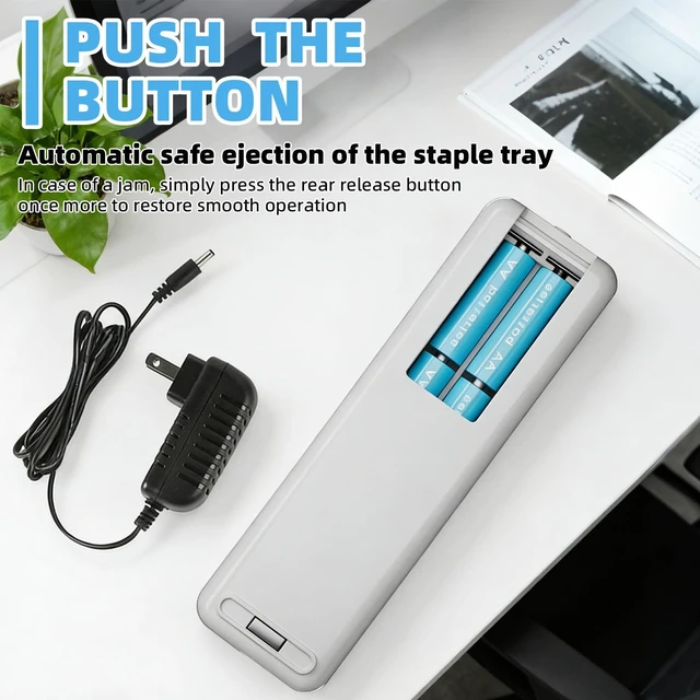 Alt view image 6 of 7 - Electric Stapler, No Jam Easy Reload, 25 Sheet Automatic Staplers for Desk, with 2000 Staples and 1 Staple Remover, Electric Desktop AC or Battery Powered for Classroom Office Home