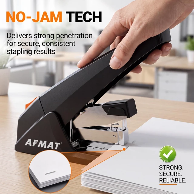 Alt view image 4 of 7 - Heavy Duty Stapler, 100-Sheet Effortless Stapler for Desk, 20K+ Uses | 50% Effort Reduced Desktop Stapler, Easy to Load, Jam-Free Teacher Stapler for Classroom, Large Office Stapler w/ 3K Staples