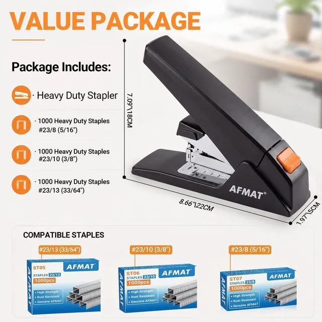 Alt view image 7 of 7 - Heavy Duty Stapler, 100-Sheet Effortless Stapler for Desk, 20K+ Uses | 50% Effort Reduced Desktop Stapler, Easy to Load, Jam-Free Teacher Stapler for Classroom, Large Office Stapler w/ 3K Staples