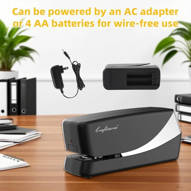 Alt view image 2 of 7 - Electric Stapler Desktop, Automatic Staplers Jam-Free, 25 Sheet Capacity, with 1 Staple Remover 2000 Staples, Easy Reload, AC or Battery Powered, Good for Office Home Class