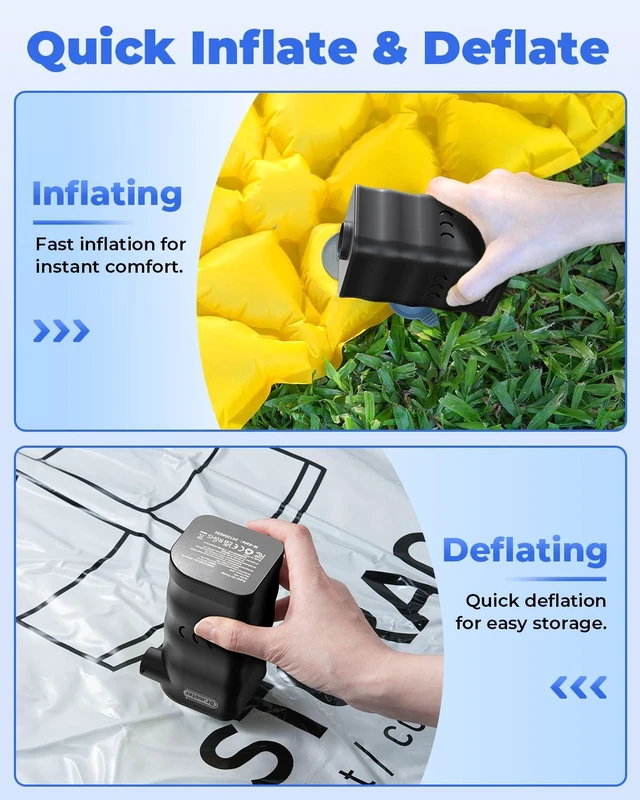 Alt view image 4 of 7 - 6000mAh Rechargeable Long-Lasting Air Pump for Inflatables | Portable Quick-Fill Air Mattress Pump Inflator Deflator for Inflatable Pool Boat Float Raft Swimming Rings Camping Vacuum Bag