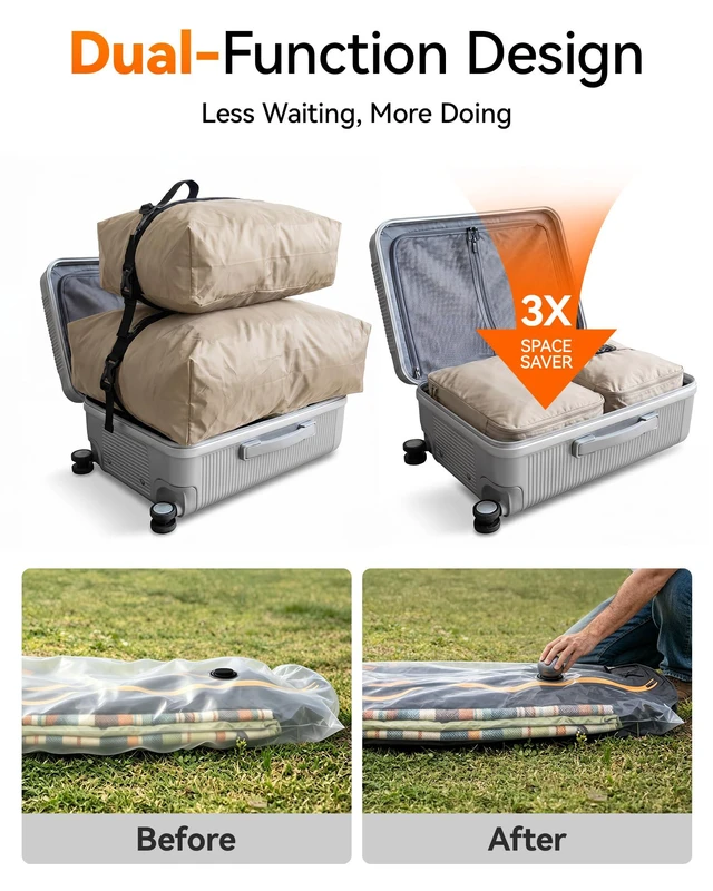 Alt view image 7 of 7 - MegaFlow Mini Portable Air Pump, USB Powered, 4.5kPa, 5 Nozzles | Direct USB Plug-In Power, 0.07 lb, Low-Pressure, Air Mattresses, Pool Floats, Sleeping Pads, Pillows, Camping, Beach, Travel
