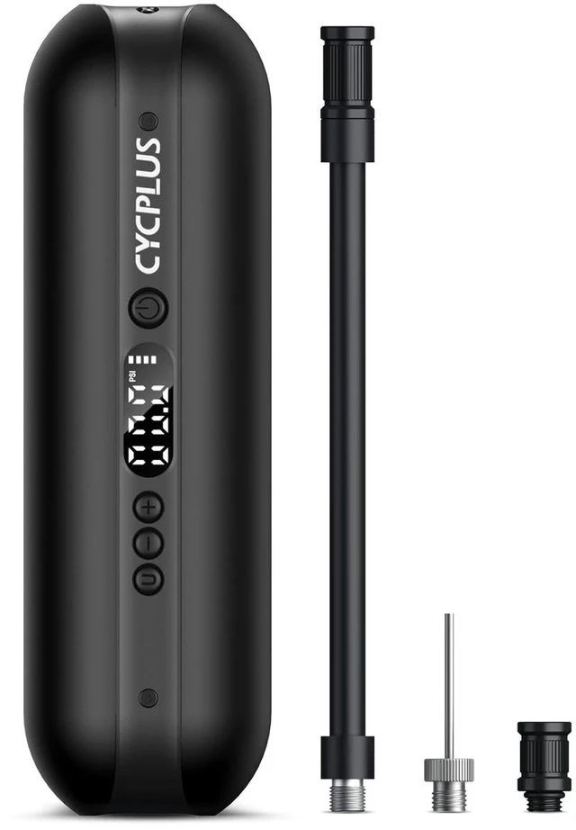 Main image of Portable Electric Tire Inflator Bike Pump,150PSI Auto Off | Fast inflation, LED light, Built-in Hose, 2600mah Battery, Presta and Schrader Valve, for Car, Motorcycle, Bike and Ball