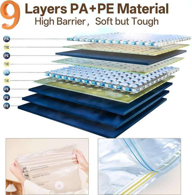 Alt view image 2 of 7 - Travel Vacuum Storage Bag with Rechargeable Cordless Pump, 15 Pack Vacuum Seal Space Saver Bags for Clothing Clothes Luggage & Suitcase Compression Packing