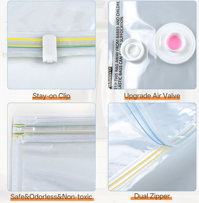 Alt view image 4 of 7 - Travel Vacuum Storage Bag with Rechargeable Cordless Pump, 15 Pack Vacuum Seal Space Saver Bags for Clothing Clothes Luggage & Suitcase Compression Packing